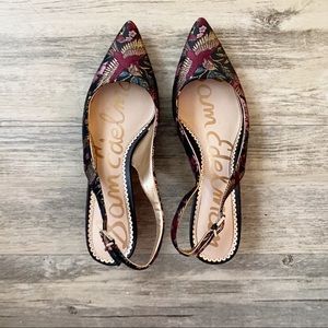 Sam Edelman Ludlow Metallic Jacquard Bird Heels